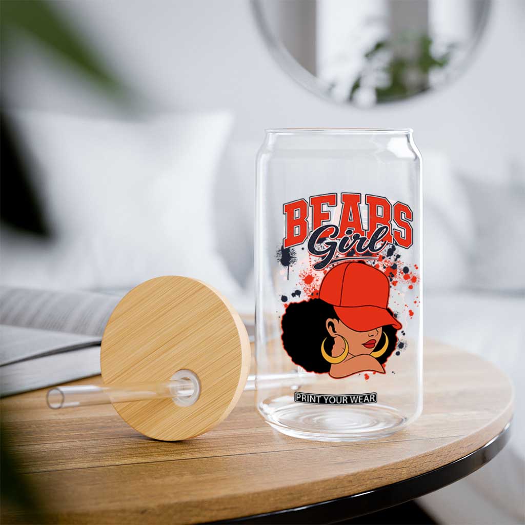 Bears Girl Glass Can Sports Fan Team Spirit Black Girls TS10 Print Your Wear