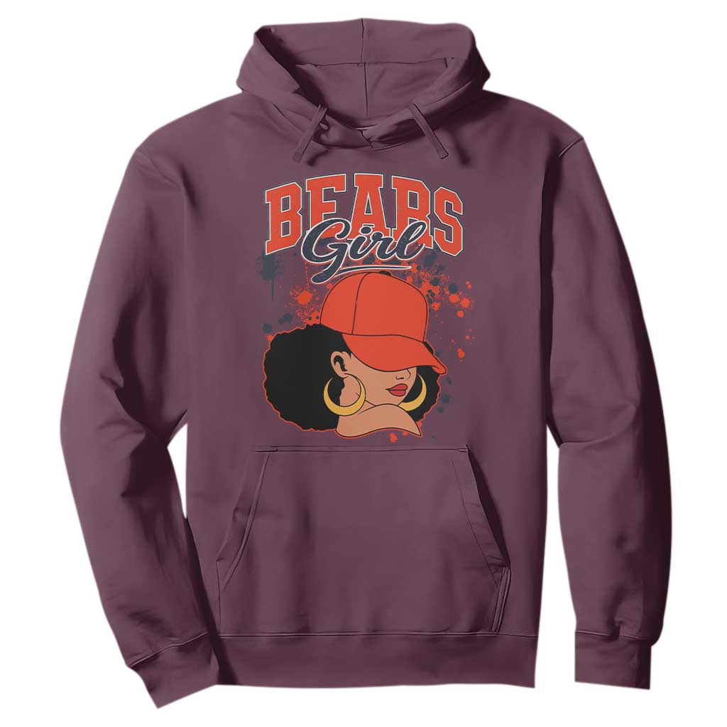 Bears Girl Hoodie Sports Fan Team Spirit Black Girls TS10 Maroon Print Your Wear