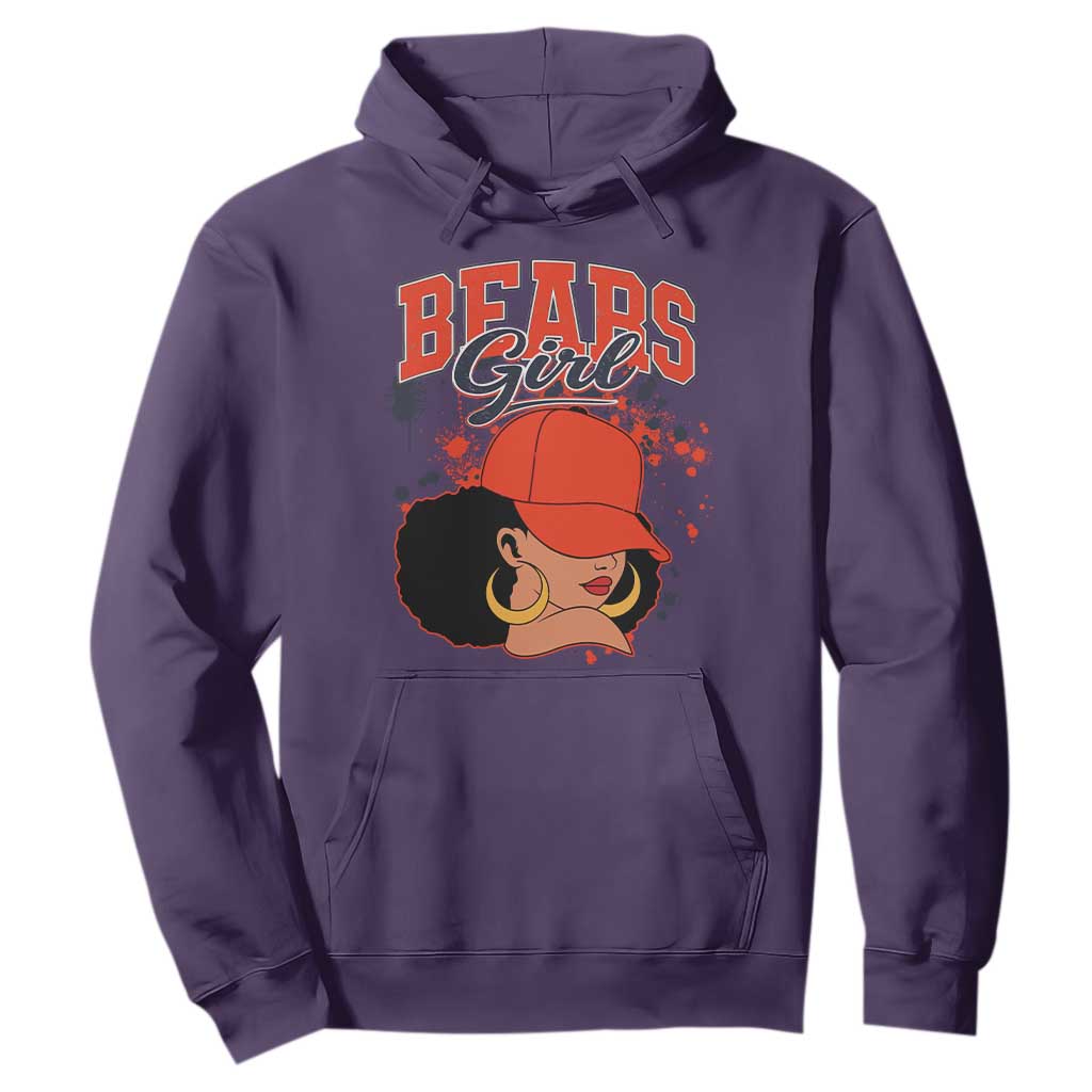 Bears Girl Hoodie Sports Fan Team Spirit Black Girls TS10 Purple Print Your Wear