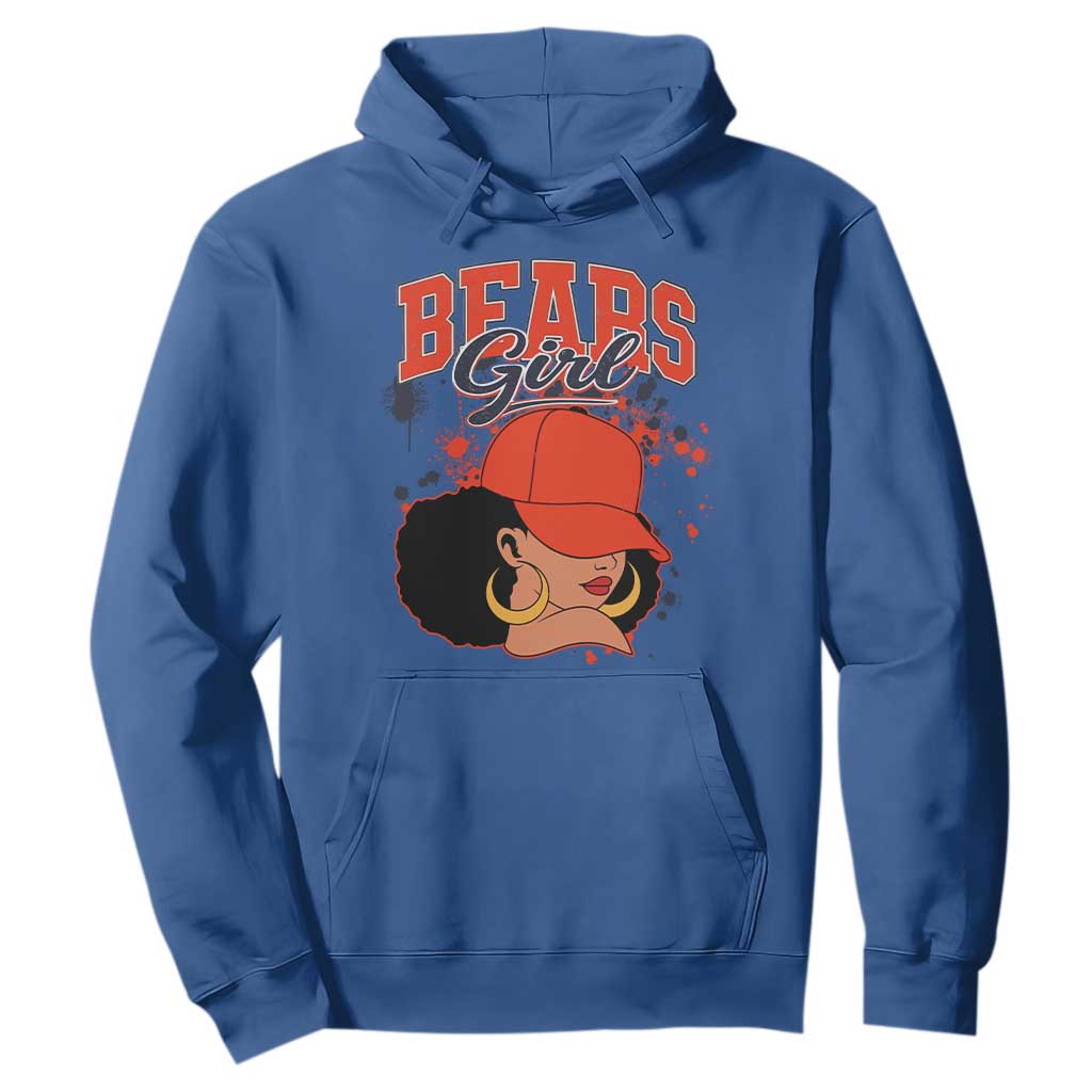 Bears Girl Hoodie Sports Fan Team Spirit Black Girls TS10 Royal Blue Print Your Wear