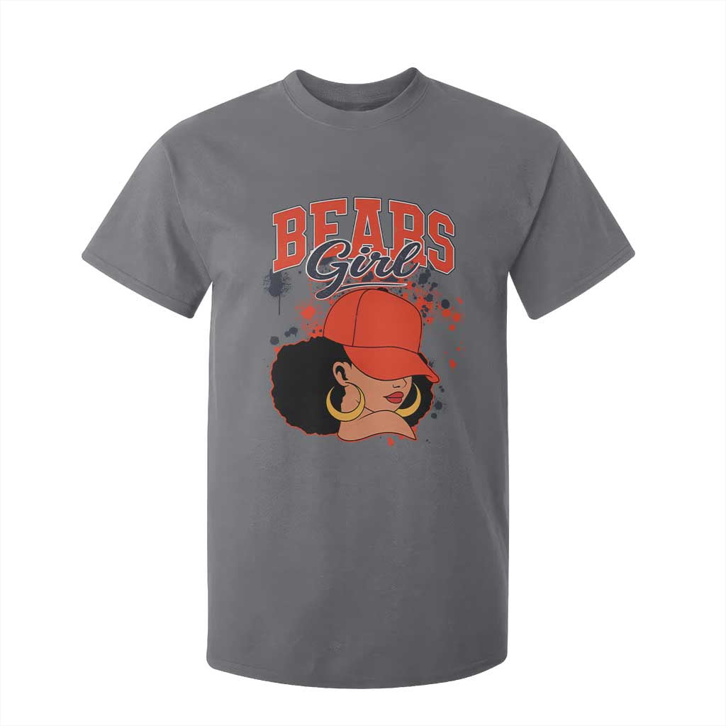 Bears Girl T Shirt For Kid Sports Fan Team Spirit Black Girls TS10 Charcoal Print Your Wear