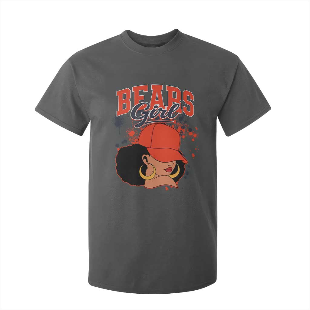 Bears Girl T Shirt For Kid Sports Fan Team Spirit Black Girls TS10 Dark Heather Print Your Wear