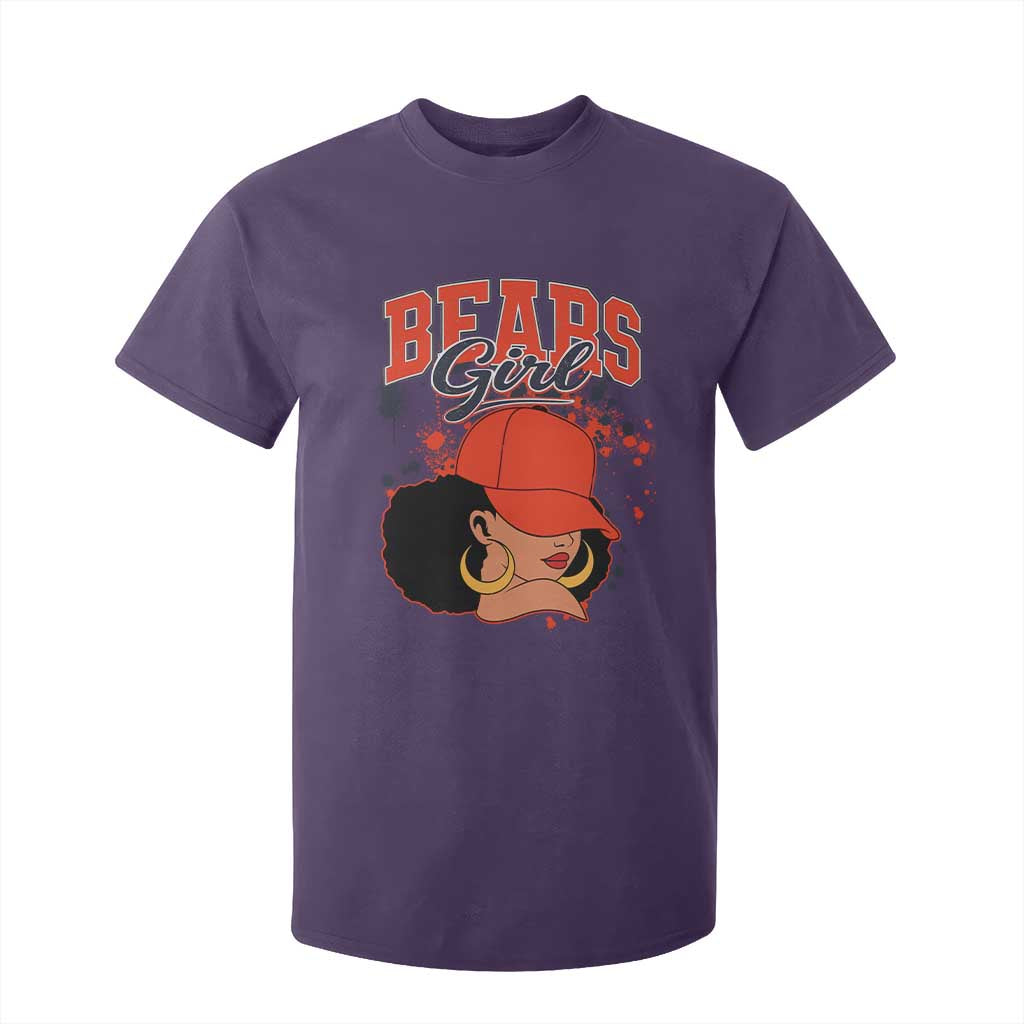 Bears Girl T Shirt For Kid Sports Fan Team Spirit Black Girls TS10 Purple Print Your Wear