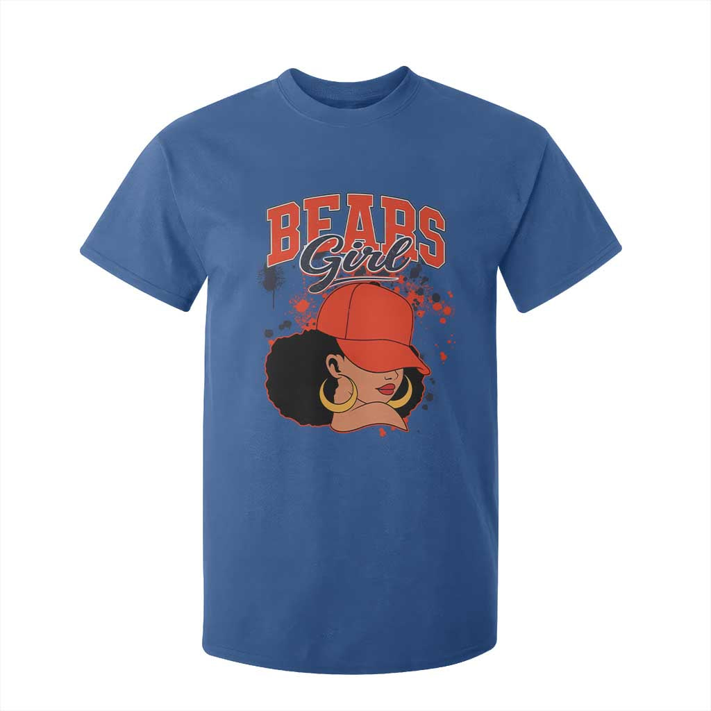 Bears Girl T Shirt For Kid Sports Fan Team Spirit Black Girls TS10 Royal Blue Print Your Wear