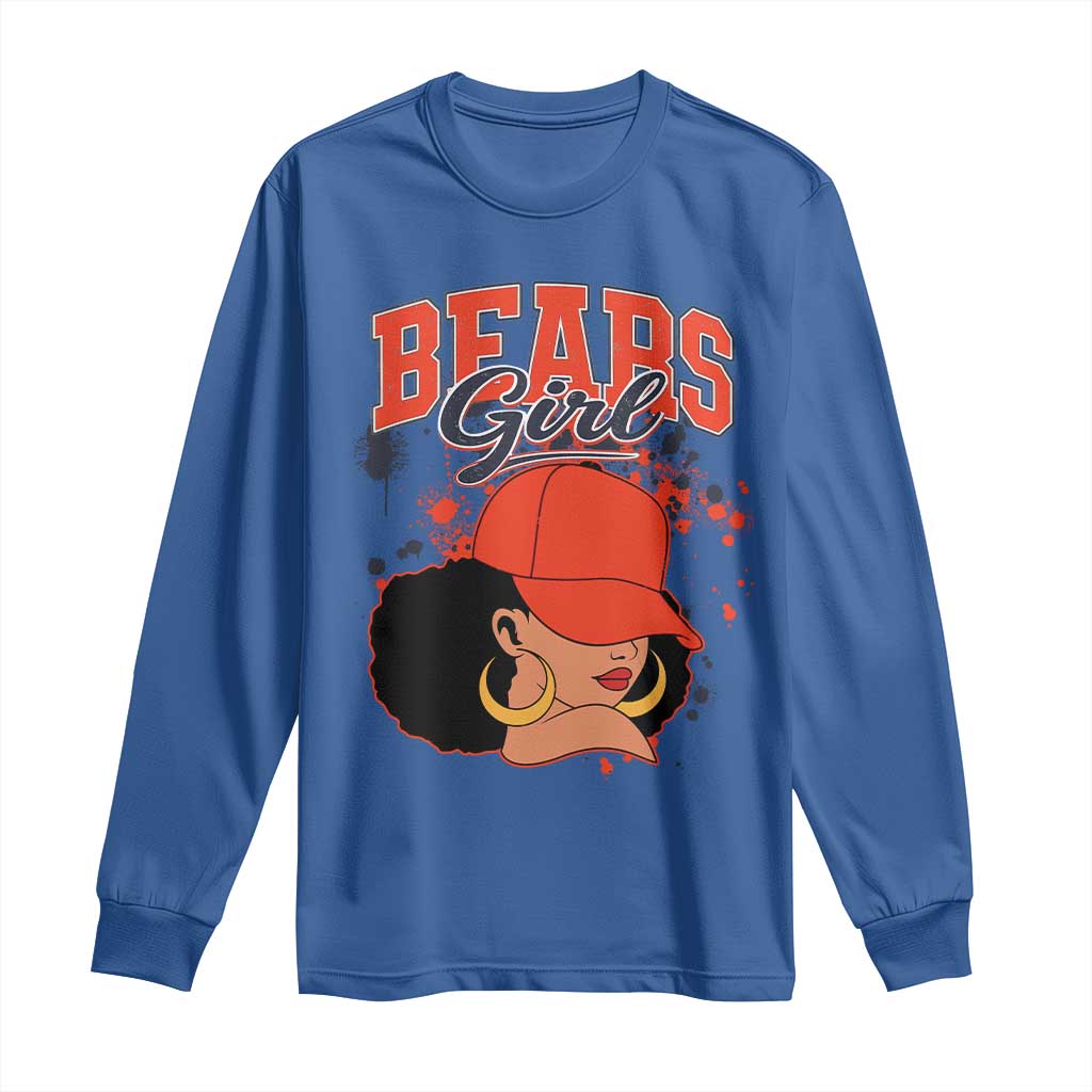 Bears Girl Long Sleeve Shirt Sports Fan Team Spirit Black Girls TS10 Royal Blue Print Your Wear