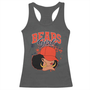 Bears Girl Racerback Tank Top Sports Fan Team Spirit Black Girls TS10 Dark Heather Print Your Wear