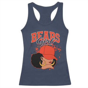 Bears Girl Racerback Tank Top Sports Fan Team Spirit Black Girls TS10 Navy Print Your Wear