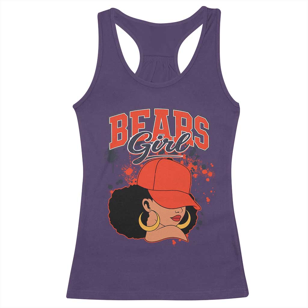 CFB Girl Racerback Tank Top Sports Fan Team Spirit Black Girls TS10 Purple Print Your Wear