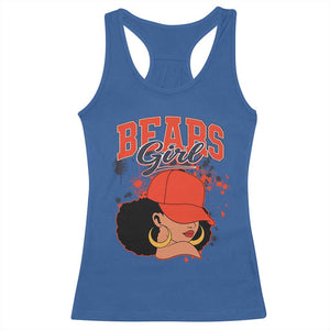 Bears Girl Racerback Tank Top Sports Fan Team Spirit Black Girls TS10 Royal Blue Print Your Wear