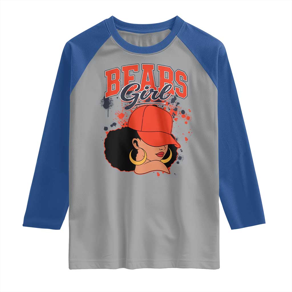 Bears Girl Raglan Shirt Sports Fan Team Spirit Black Girls TS10 Sport Gray Royal Print Your Wear