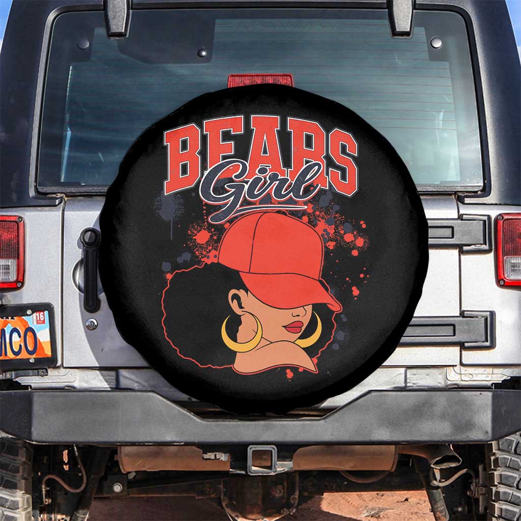 Bears Girl Spare Tire Cover Sports Fan Team Spirit Black Girls TS10 No hole Black Print Your Wear