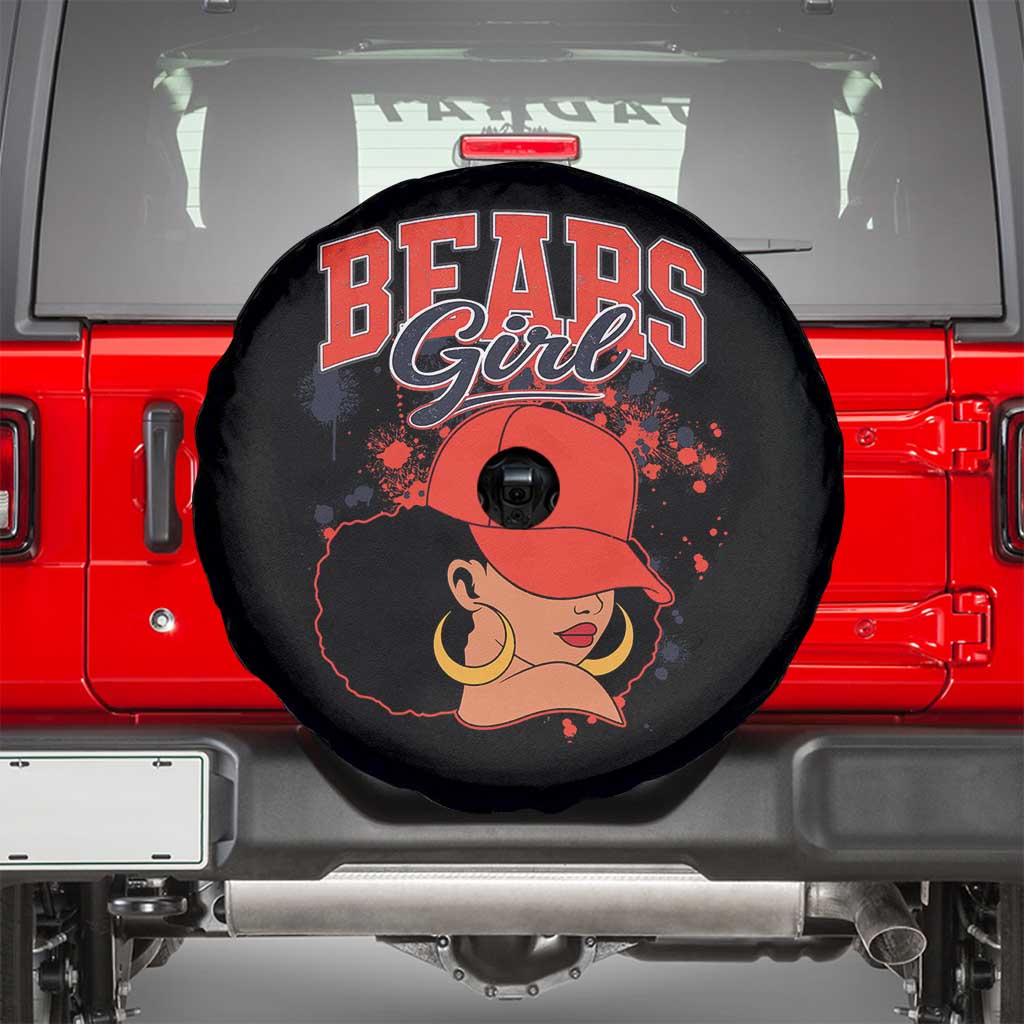 Bears Girl Spare Tire Cover Sports Fan Team Spirit Black Girls TS10 Black Print Your Wear