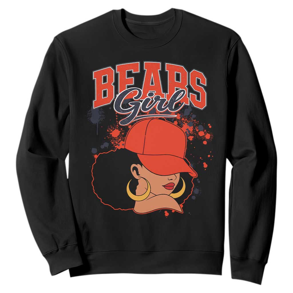 Bears Girl Sweatshirt Sports Fan Team Spirit Black Girls TS10 Black Print Your Wear