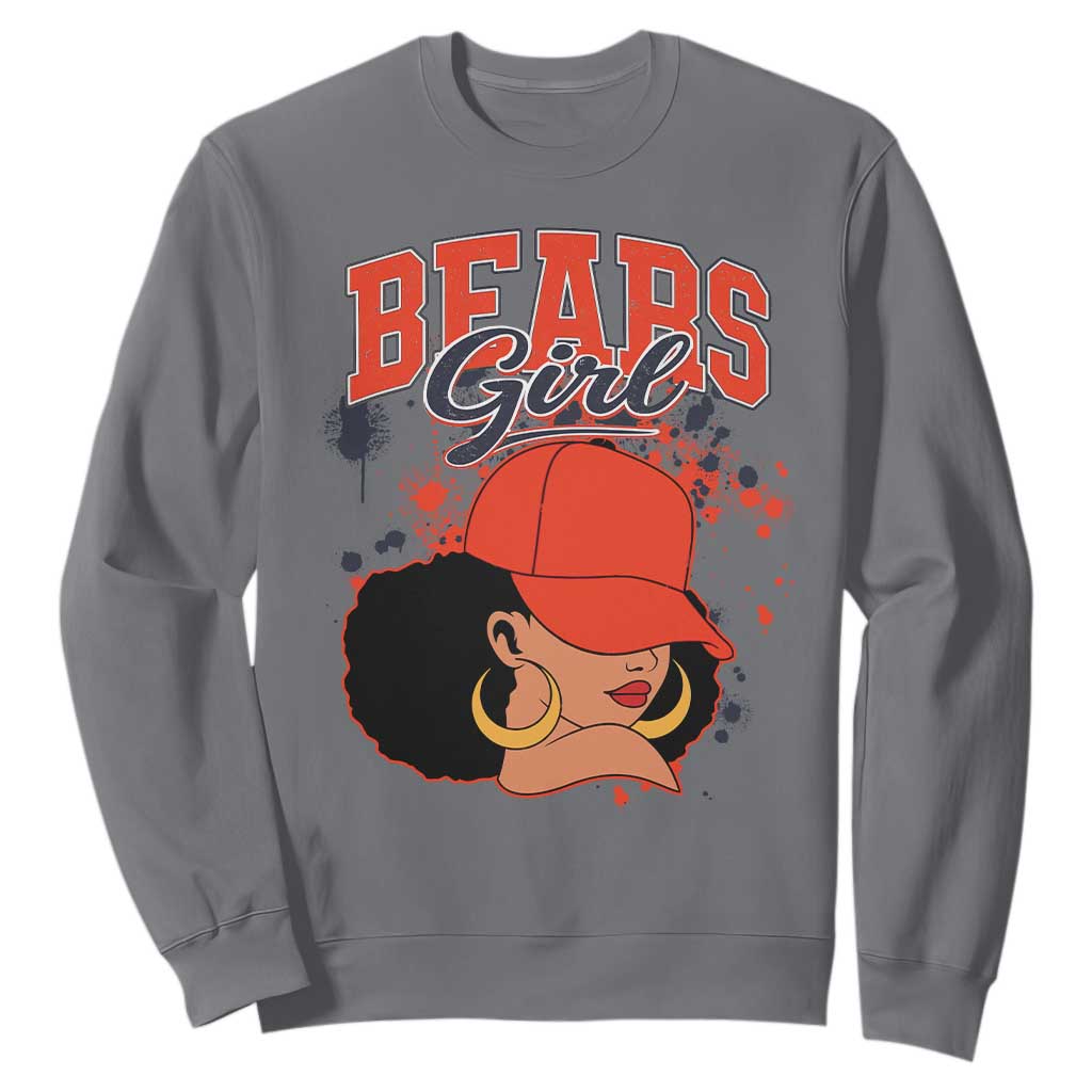 Bears Girl Sweatshirt Sports Fan Team Spirit Black Girls TS10 Charcoal Print Your Wear
