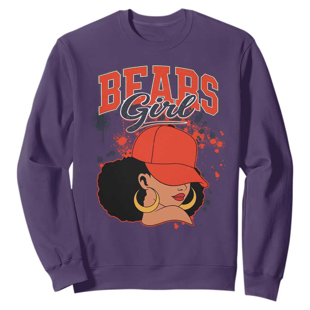 Bears Girl Sweatshirt Sports Fan Team Spirit Black Girls TS10 Purple Print Your Wear