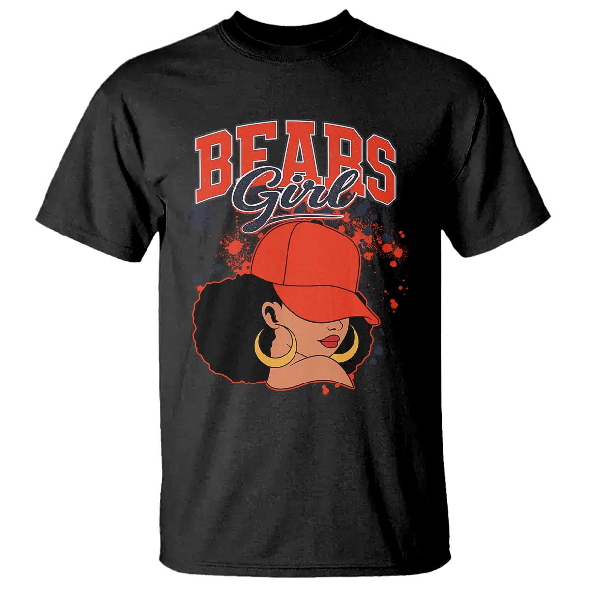 Bears Girl T Shirt Sports Fan Team Spirit Black Girls TS10 Black Print Your Wear