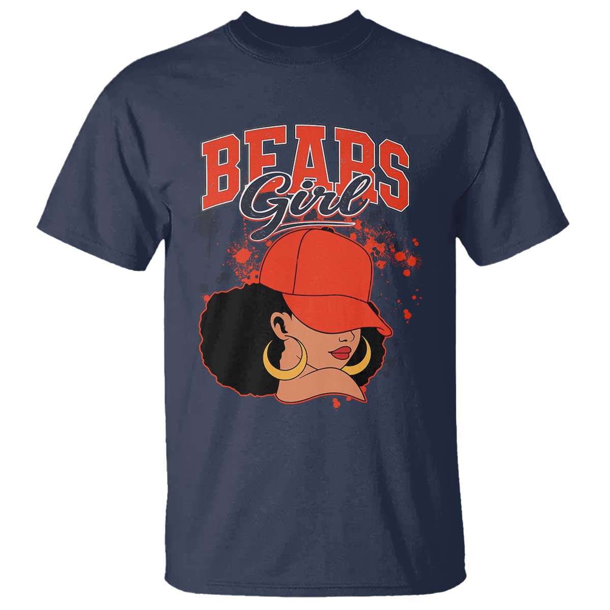 Bears Girl T Shirt Sports Fan Team Spirit Black Girls TS10 Navy Print Your Wear
