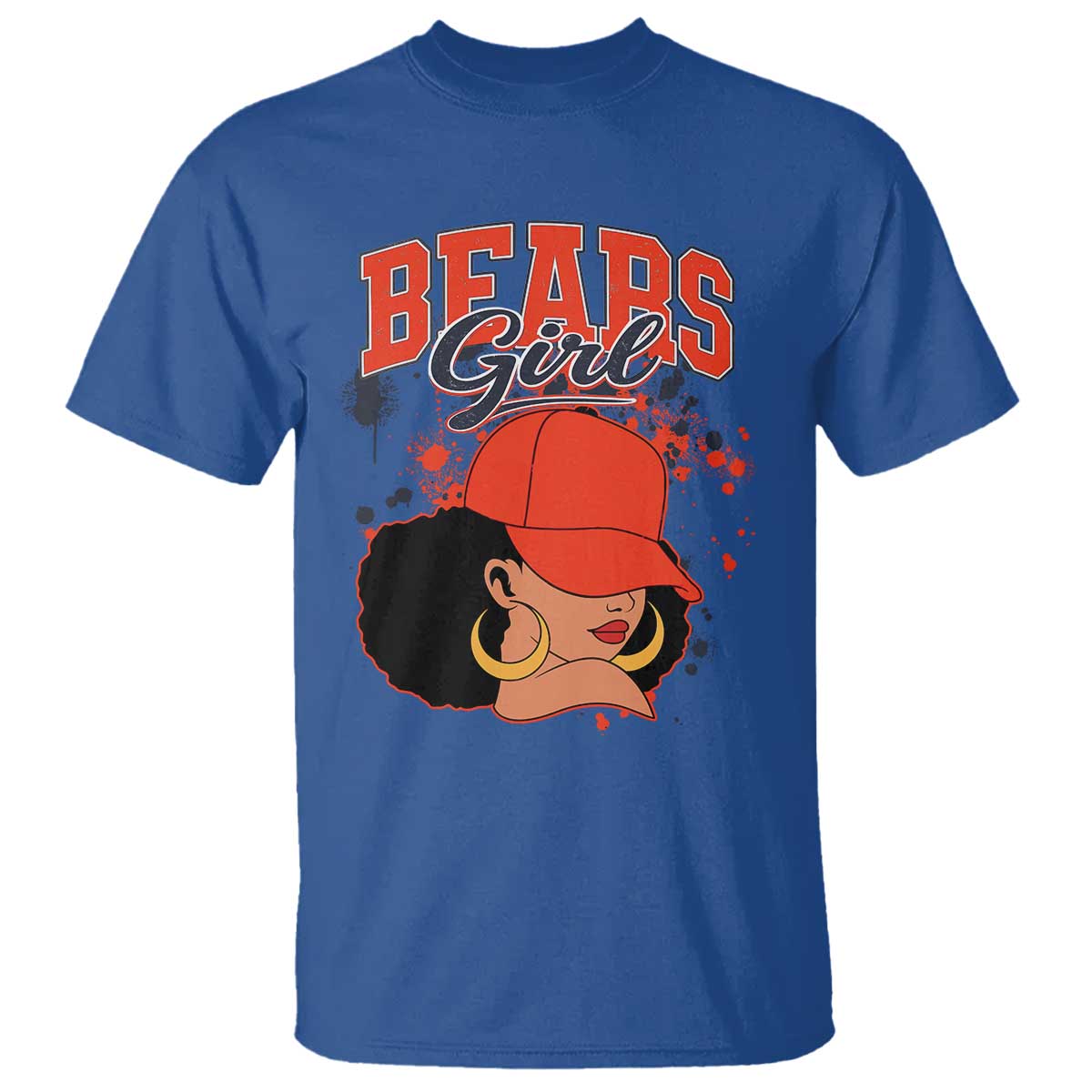 Bears Girl T Shirt Sports Fan Team Spirit Black Girls TS10 Royal Blue Print Your Wear