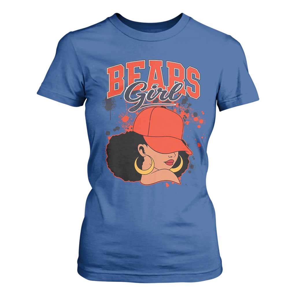 Bears Girl T Shirt For Women Sports Fan Team Spirit Black Girls TS10 Royal Blue Print Your Wear