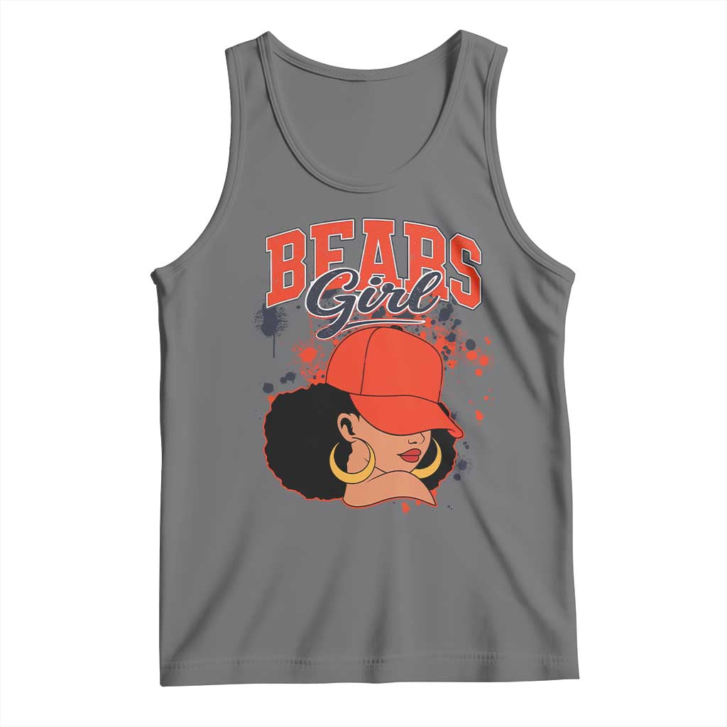 Bears Girl Tank Top Sports Fan Team Spirit Black Girls TS10 Black Heather Print Your Wear