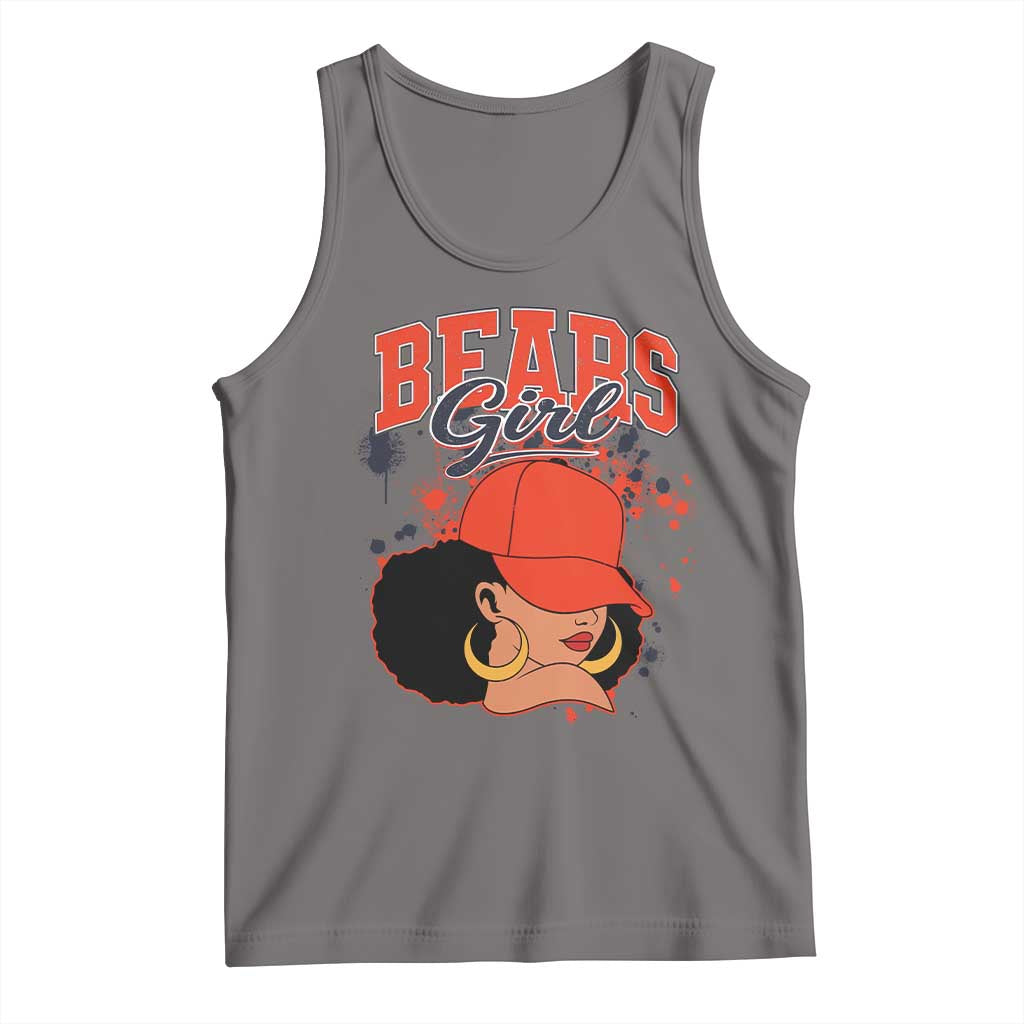 Bears Girl Tank Top Sports Fan Team Spirit Black Girls TS10 Deep Heather Print Your Wear