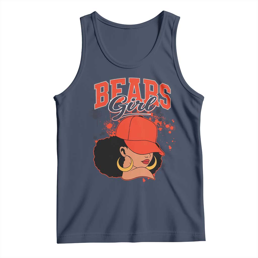 Bears Girl Tank Top Sports Fan Team Spirit Black Girls TS10 Navy Print Your Wear