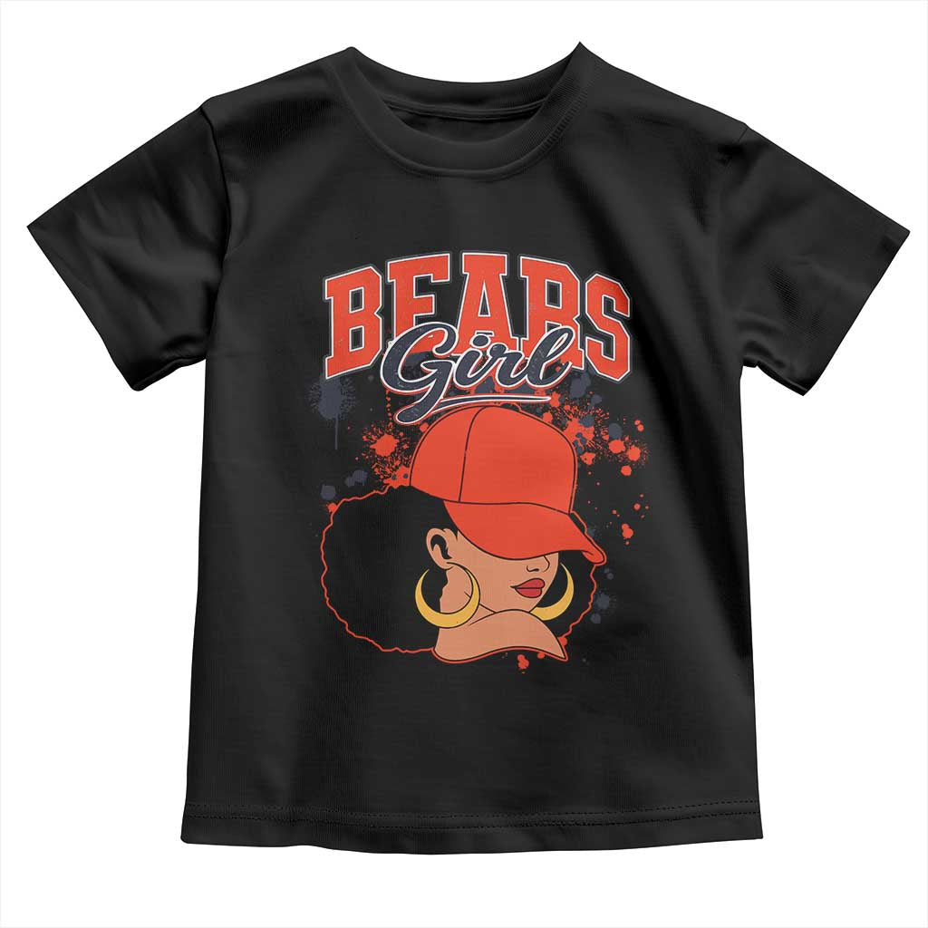 Bears Girl Toddler T Shirt Sports Fan Team Spirit Black Girls TS10 Black Print Your Wear