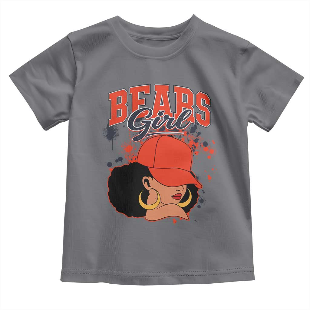 Bears Girl Toddler T Shirt Sports Fan Team Spirit Black Girls TS10 Charcoal Print Your Wear