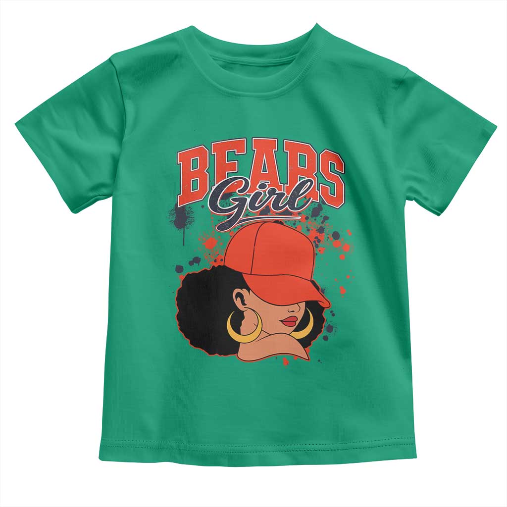 Bears Girl Toddler T Shirt Sports Fan Team Spirit Black Girls TS10 Irish Green Print Your Wear