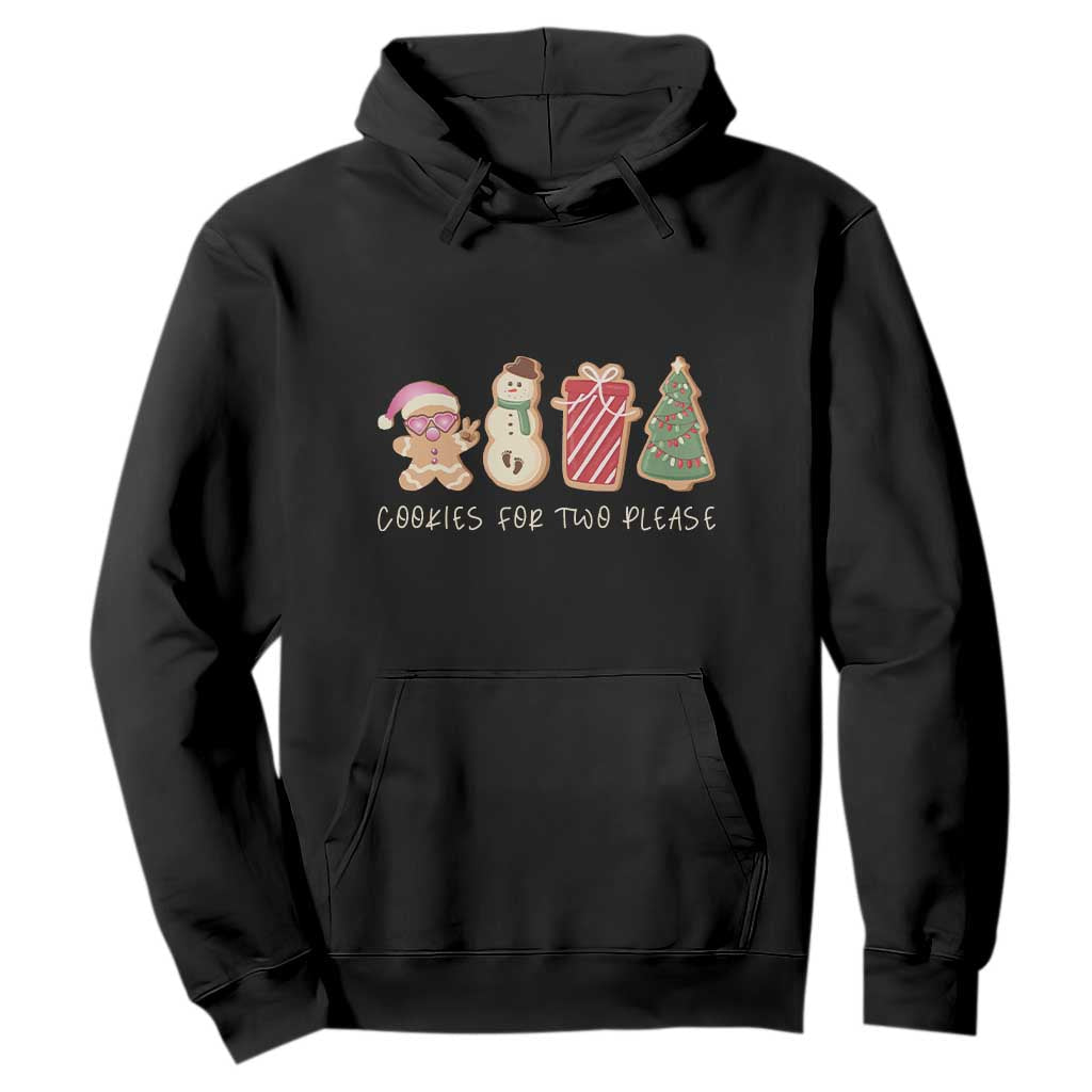 Christmas Pregnancy Announcement Hoodie Cookies For Two Please Xmas Maternity Gift TS10 Black Print Your Wear