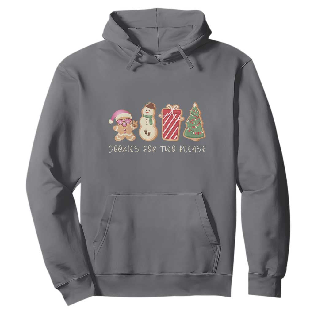 Christmas Pregnancy Announcement Hoodie Cookies For Two Please Xmas Maternity Gift TS10 Charcoal Print Your Wear