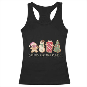 Christmas Pregnancy Announcement Racerback Tank Top Cookies For Two Please Xmas Maternity Gift TS10 Black Print Your Wear