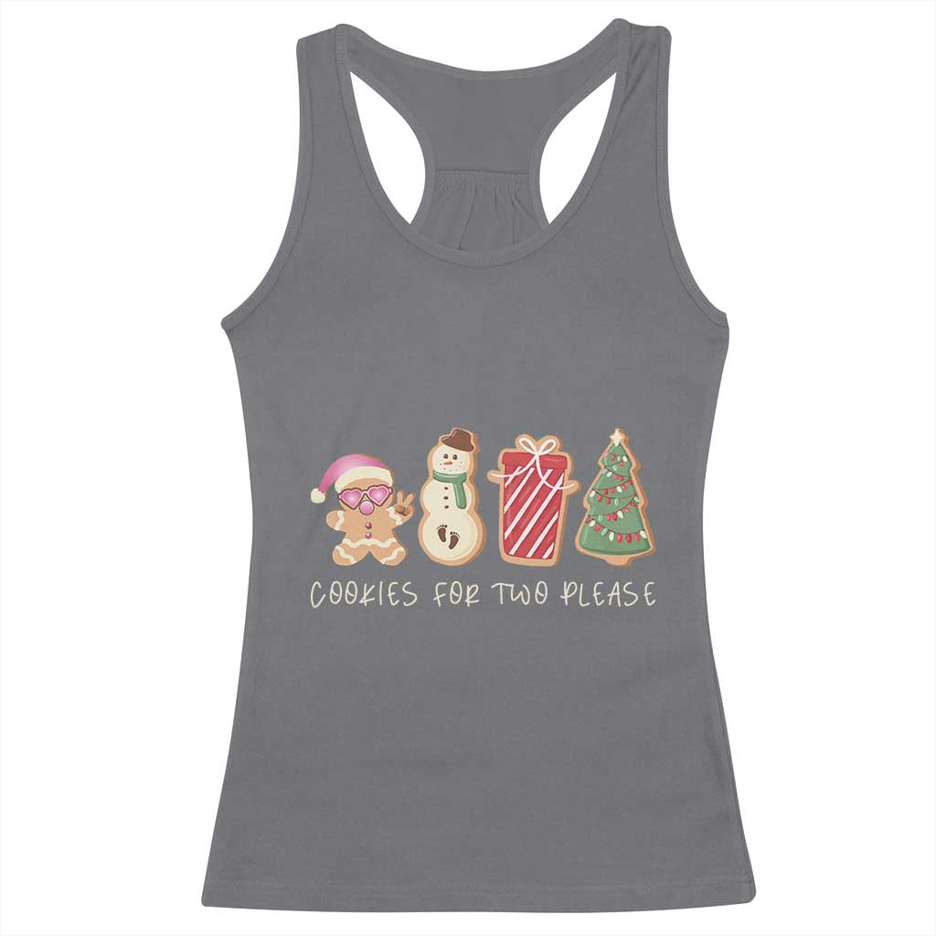 Christmas Pregnancy Announcement Racerback Tank Top Cookies For Two Please Xmas Maternity Gift TS10 Charcoal Print Your Wear
