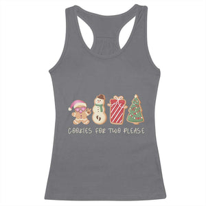 Christmas Pregnancy Announcement Racerback Tank Top Cookies For Two Please Xmas Maternity Gift TS10 Charcoal Print Your Wear
