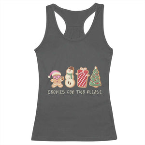 Christmas Pregnancy Announcement Racerback Tank Top Cookies For Two Please Xmas Maternity Gift TS10 Dark Heather Print Your Wear