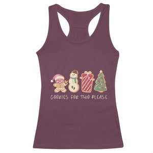 Christmas Pregnancy Announcement Racerback Tank Top Cookies For Two Please Xmas Maternity Gift TS10 Maroon Print Your Wear