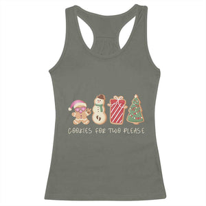 Christmas Pregnancy Announcement Racerback Tank Top Cookies For Two Please Xmas Maternity Gift TS10 Military Green Print Your Wear