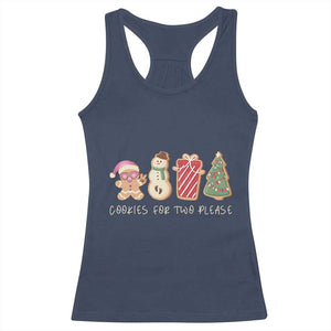 Christmas Pregnancy Announcement Racerback Tank Top Cookies For Two Please Xmas Maternity Gift TS10 Navy Print Your Wear
