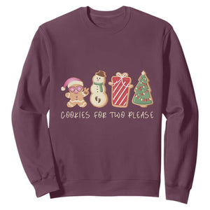 Christmas Pregnancy Announcement Sweatshirt Cookies For Two Please Xmas Maternity Gift TS10 Maroon Print Your Wear