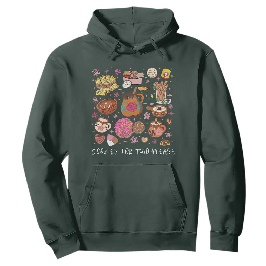 Mexican Christmas Pregnancy Announcement Hoodie Cookies For Two Please Xmas Maternity Gift TS10 Dark Forest Green Print Your Wear