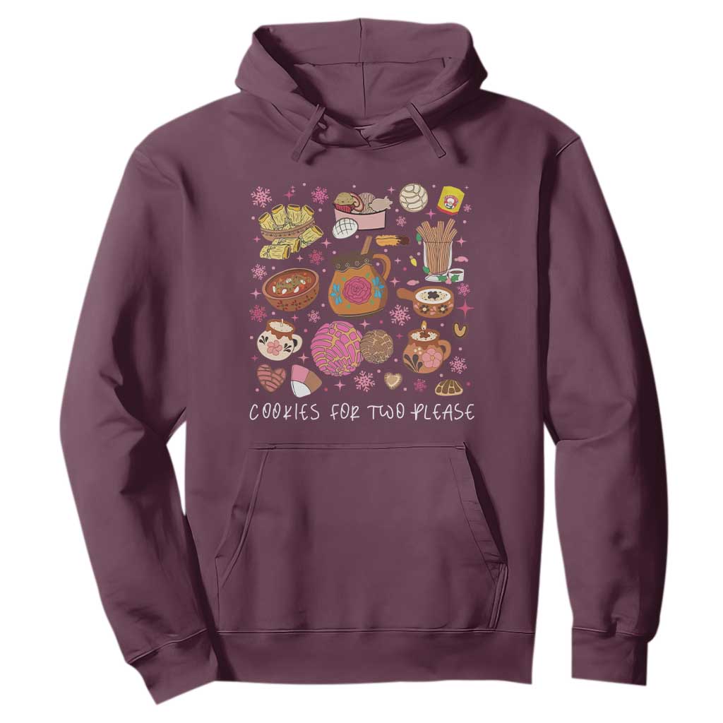 Mexican Christmas Pregnancy Announcement Hoodie Cookies For Two Please Xmas Maternity Gift TS10 Maroon Print Your Wear