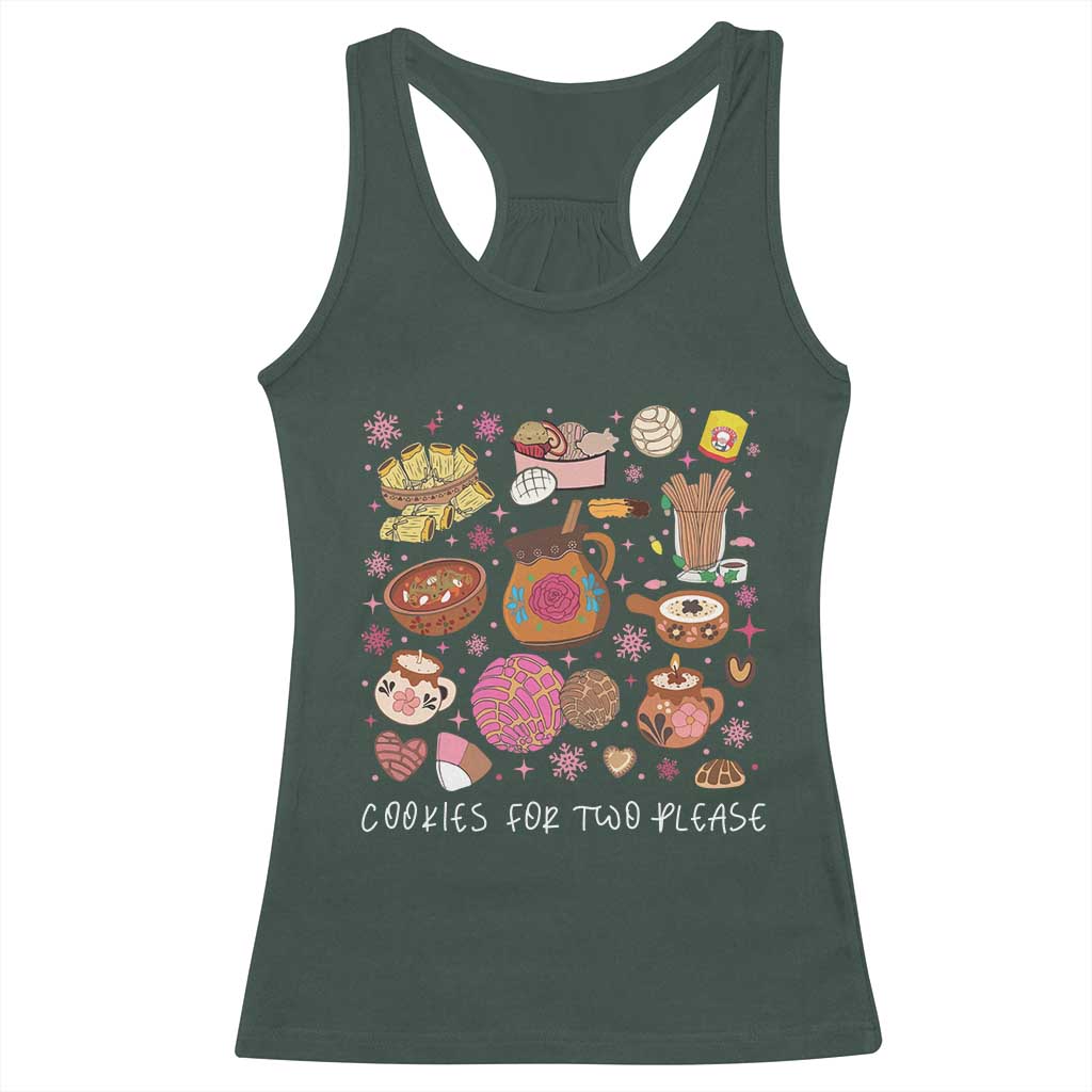 Mexican Christmas Pregnancy Announcement Racerback Tank Top Cookies For Two Please Xmas Maternity Gift TS10 Dark Forest Green Print Your Wear