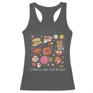 Mexican Christmas Pregnancy Announcement Racerback Tank Top Cookies For Two Please Xmas Maternity Gift TS10 Dark Heather Print Your Wear