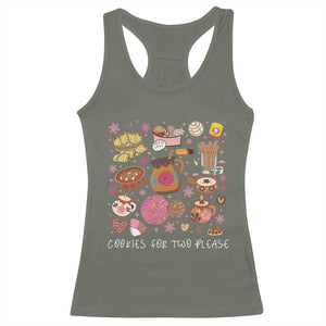 Mexican Christmas Pregnancy Announcement Racerback Tank Top Cookies For Two Please Xmas Maternity Gift TS10 Military Green Print Your Wear