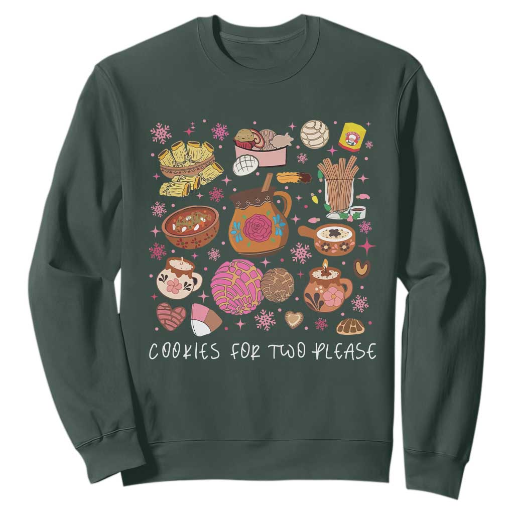 Mexican Christmas Pregnancy Announcement Sweatshirt Cookies For Two Please Xmas Maternity Gift TS10 Dark Forest Green Print Your Wear