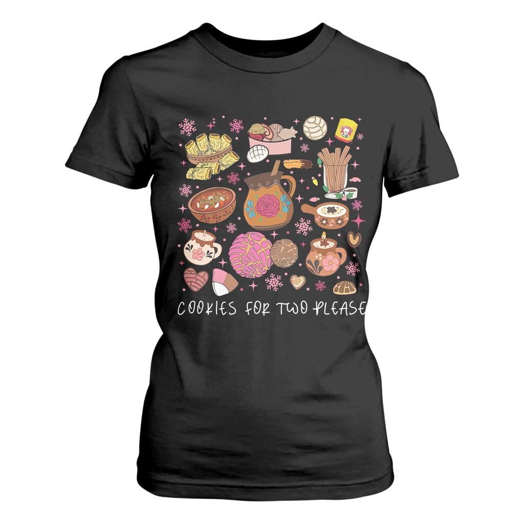 Mexican Christmas Pregnancy Announcement T Shirt For Women Cookies For Two Please Xmas Maternity Gift TS10 Black Print Your Wear