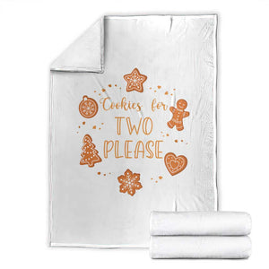 Christmas Pregnant Throw Blanket Cookies For Two Please Pregnancy Announcement TS10 White Print Your Wear