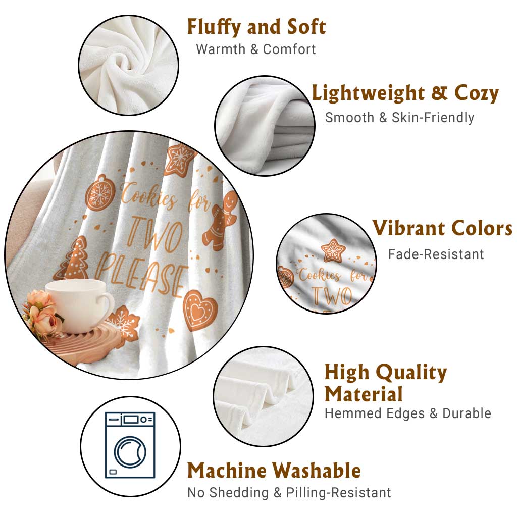 Christmas Pregnant Throw Blanket Cookies For Two Please Pregnancy Announcement TS10 Print Your Wear