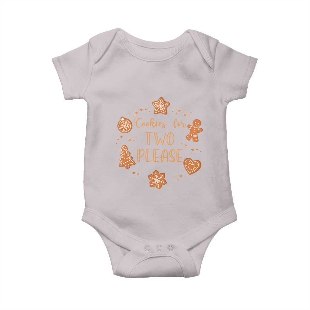 Christmas Pregnant Baby Onesie Cookies For Two Please Pregnancy Announcement TS10 Ice Gray Print Your Wear