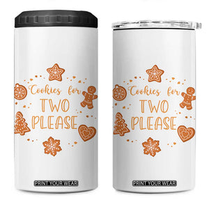Christmas Pregnant 4 in 1 Can Cooler Tumbler Cookies For Two Please Pregnancy Announcement TS10 One Size: 16 oz White Print Your Wear